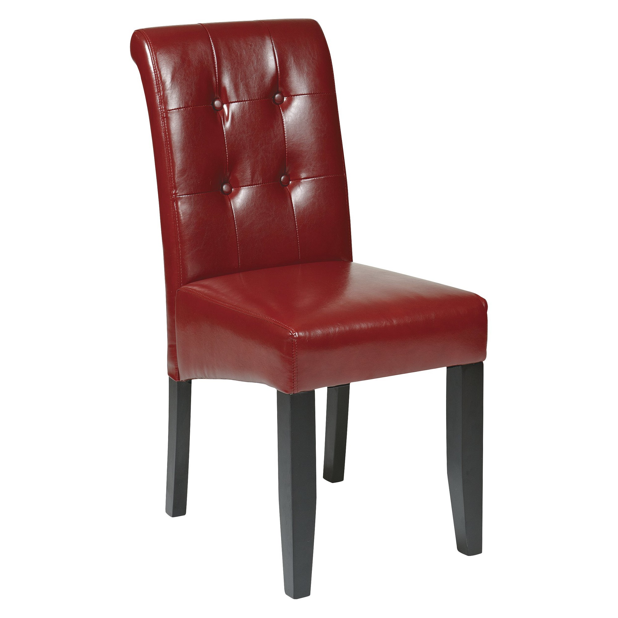 Parsons Button Back Dining Chair Wood Crimson Red - OSP Home Furnishings