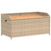 vidaXL Storage Bench Mix Beige 39.4"x19.7"x20.5" Poly Rattan and Acacia Wood - 2 of 4