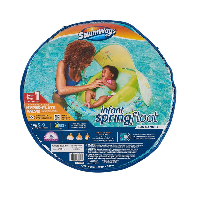 Swimways Infant Baby Spring Float - Green, 3 of 7