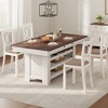 Garvee Counter Height Dining Table for 4-6, Farmhouse Wood Dining Table with 2 Drawer Deep Wine Rack, Kitchen Island with 3 Shelves - 3 of 4