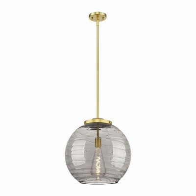 Athens Deco Swirl - 1 Light Pendant In Industrial Style-17.13 Inches Tall and 15.75 Inches Wide