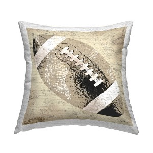 Stupell Industries Beige Vintage Football Outdoor Decorative Throw Pillow, 18 x 18 - 1 of 3