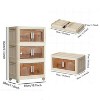 LunaLulinlk 3 Tier Side Wide Folding Storage Cabinet with Magnetic Doors and Wheels - 3 of 4