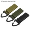 Unique Bargains Belt Keeper Key Clip Set Nylon Webbing Buckle Keychain Black Green Khaki 3pcs