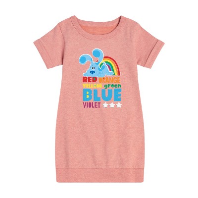 - Blue's Clues & You! - Colors Of The Rainbow Graphic Short Sleeve Fleece Dress