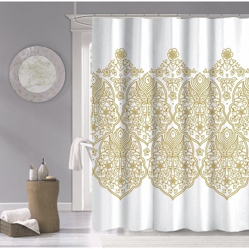 Dainty Home 3D Printed Textured 100% Cotton Shower Curtain - image 1 of 3