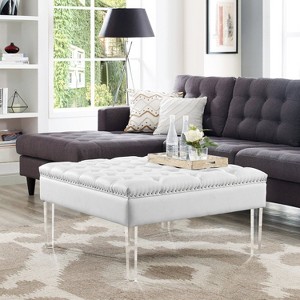 Inspired Home Coco PU Leather Cocktail Ottoman - 1 of 4