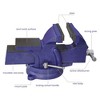 6" Bench Vise, Table Vise Clamp-On with 360° Swivel Base, Heavy Duty Cast Iron Clamping Vise for Woodworking Industrial Use - 4 of 4
