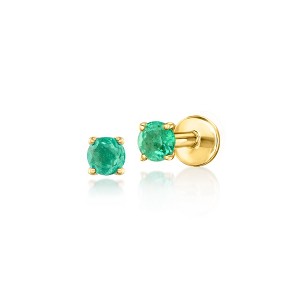 Pure Collection by Ross-Simons 0.20 ct. t.w. Emerald Flat-Back Stud Earrings in 14kt Yellow Gold - 1 of 4