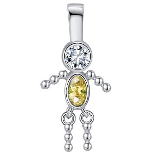 Baby Boy or Girl Birthstone Charm for Mom  Family Tree Grandma Necklace by Ginger Lyne CZ Sterling Silver - 1 of 4