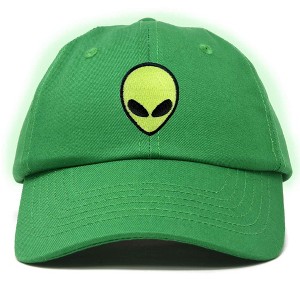 Dalix Alien Embroidered UFO Dad Hat Cotton Baseball Cap Adjustable Mens - 1 of 4