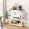 VEVOR Coffee Bar Cabinet, 31.5 x 13.8 x 34.6 in Farmhouse Coffee Bar Cabinet with 3-Tier Storage, Coffee Bar Table with Magnet Doors, White - 2 of 4