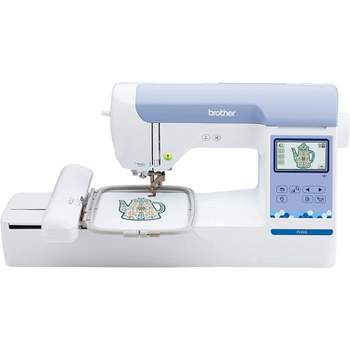 Brother Pe800 Embroidery Machine + Grand Slam Package Includes 64  Embroidery Threads + Cap Hoop + 50,000 Designs : Target