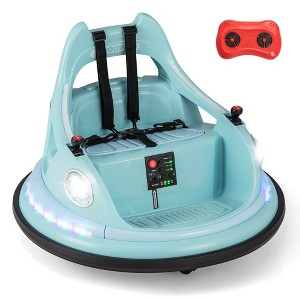 Costway 12V Kids Electric Ride On Bumper Car Battery Powered Bumper Car with Remote Control Pink/Red/Purple/Navy - 1 of 4