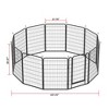 Bencmate Pet Crates and Houses 12 Panel Heavy Duty Metal Playpen with Door for Outdoor Yard Lawn Garden, Black, 81.1"*81.1"*39.37" - 3 of 4