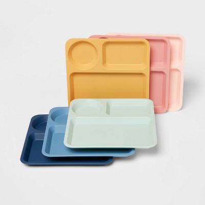Plastic Trays for Kids Arts and Crafts, 4 Colors (13.4 x 10 x 1.2 in, 4  Pack)