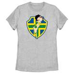Women's Betty Boop Brazil Soccer Badge T-Shirt