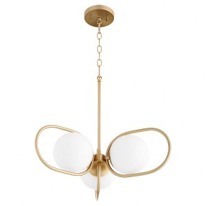 Quorum Lighting Belmont 3 - Light Chandelier in  Aged Brass - 1 of 3