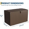 120 Gallon Large Resin Deck Box, Weatherproof Outdoor Storage Bin with Lid and Side Handles for Garden Accessories, Patio Cushions, Backyard box - 2 of 4