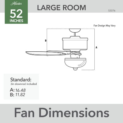 52" Noble Bronze Ceiling Fan with LED Light and Reversible Blades