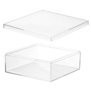 Unique Bargains Square Cube Clear Acrylic Box with Lid for Candy Tiny Jewelry Display - 1 of 4