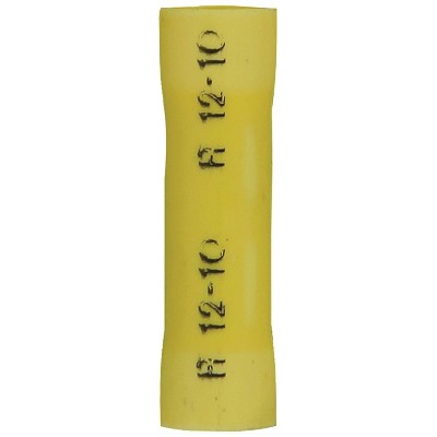 Install Bay® Vinyl Butt Connectors, 100 Count (12–10 Gauge; Yellow)
