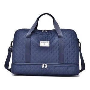 Travel Duffle Bag, Waterproof Weekender Carry On Tote Bags for Women, Sport Gym Bag for Men, Crossbody Bag, Overnight Luggage Bag with Trolley Sleeve - 1 of 4