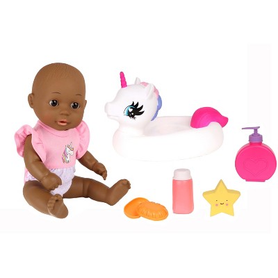 Dream Collection: Gigo Bath Time 12" Baby Doll with Unicorn Floater