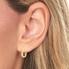 14k Yellow Gold 2mm Textured Rounded Rectangular Hoop Earrings - 2 of 4