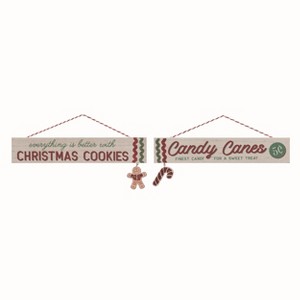 Transpac MDF Christmas Sweets Decor Set of 2 Christmas Home Decorations - 1 of 1