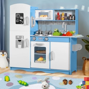 Kinder King Wooden Kids Play Kitchen, Toy Kitchen Playset for Toddler, Pretend Oven, Microwave,  Realistic Kitchen Sets for Boys Girls Age 3+ - 1 of 4