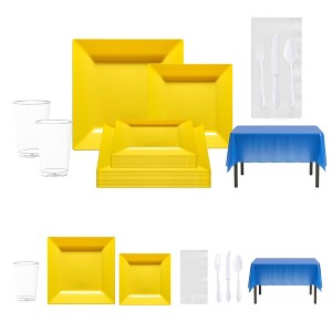 Smarty Had A Party Yellow, Blue, And White NFL / NBA / MLB Dinnerware Set - 60 Sets - 1 of 4