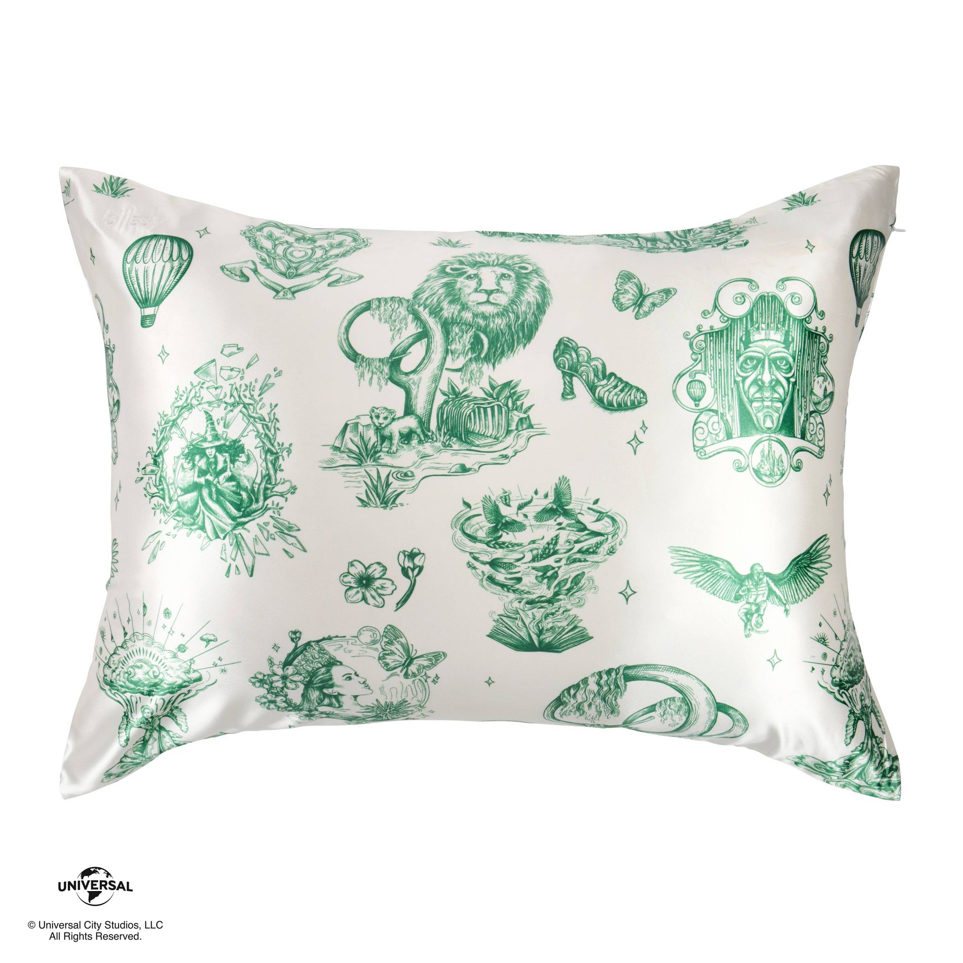 Wicked: For Good x Katie Kime Blissy Standard 600 Thread Count Amazafying Pillowcase Green