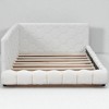 Full Size Upholstered Platform Bed with LED Lights, USB Ports, Teddy Fabric, No Box Spring Needed, White Modern Frame - 3 of 4