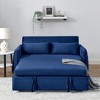 LOVMOR Pull Out Sleep Sofa Bed, with side pockets, Adjsutable Backrest and Lumbar Pillows, for Apartment, Office, Living Room - 2 of 4