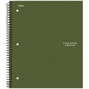Spiral Notebook 1 Subject College Ruled Feature Rich Olive - Five Star - 1 of 4