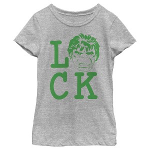 Girl's Marvel St. Patrick's Day Hulk Luck T-Shirt - 1 of 4