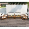 Costway 8PCS Patio Mix Brown Wicker Sofa Set Acacia Wood Frame with Seat & Back Cushions - 2 of 4
