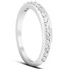 Pompeii3 1/3Ct Diamond Wedding Ring 14k White Gold Womens 16 Stone Band - 3 of 4