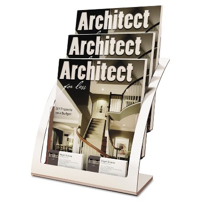 Deflecto Three-Tier Magazine Holder 11-1/4w x 6-15/16d x 13-5/16h Silver 693745
