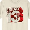 Friday the 13th 3D Title Logo Men's Natural Short Sleeve Crew Neck Tee - 2 of 3