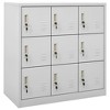 vidaXL Modern Industrial Steel Locker Cabinet with Locks and 9 compartments for Office and School - Gray. - 2 of 4