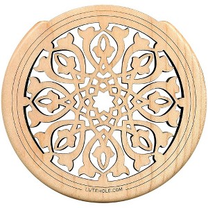 The Lute Hole Company 4" Soundhole Covers for Feedback Control in Maple or Walnut - 1 of 2