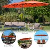 Costway 15FT Double-Sided Twin Patio Umbrella Outdoor Market W/ Crank & Base Grey\Coffee\Turquoise\Beige\Orange\Wine - 4 of 4