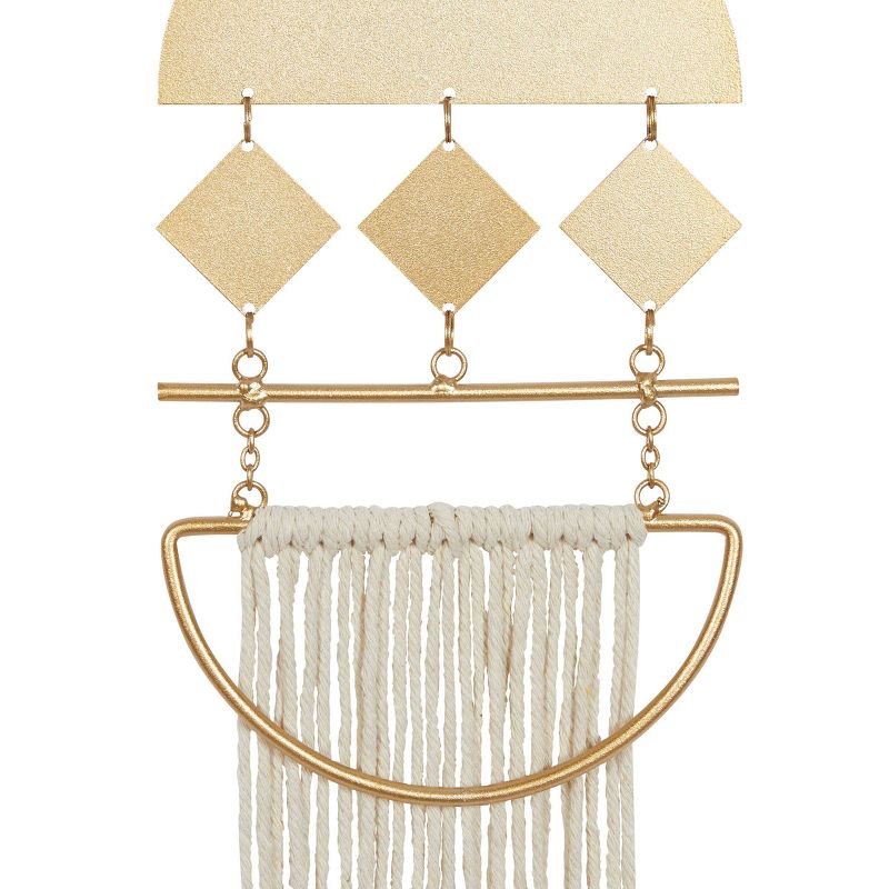 Metal Macrame Wall Decor with Fringe Detailing Gold - Olivia &#38; May, 3 of 8
