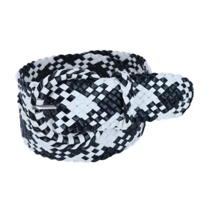 CTM Women's Braided Plaid Wide Belt with Matching Buckle - 1 of 4