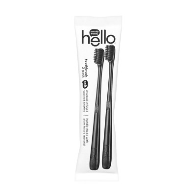 hello Activated Charcoal Infused Bristle Toothbrush - Trial Size - 2ct