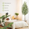 homfan Faux Olive Tree Fake Silk Olive Tree with Moss and White Bamboo Texture Planter Pot, Realistic Oliveand Leaves Artificial Tree Tall Plants - 4 of 4