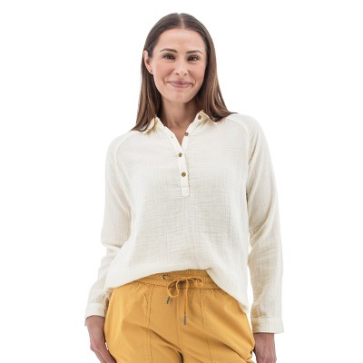 Aventura Clothing Women's Kelford Organic Long Sleeve Top - Egret, Size Medium