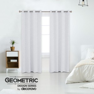 Deconovo Geometric Print Light Filtering Curtain Panels (2 Panel, 52") - 1 of 4